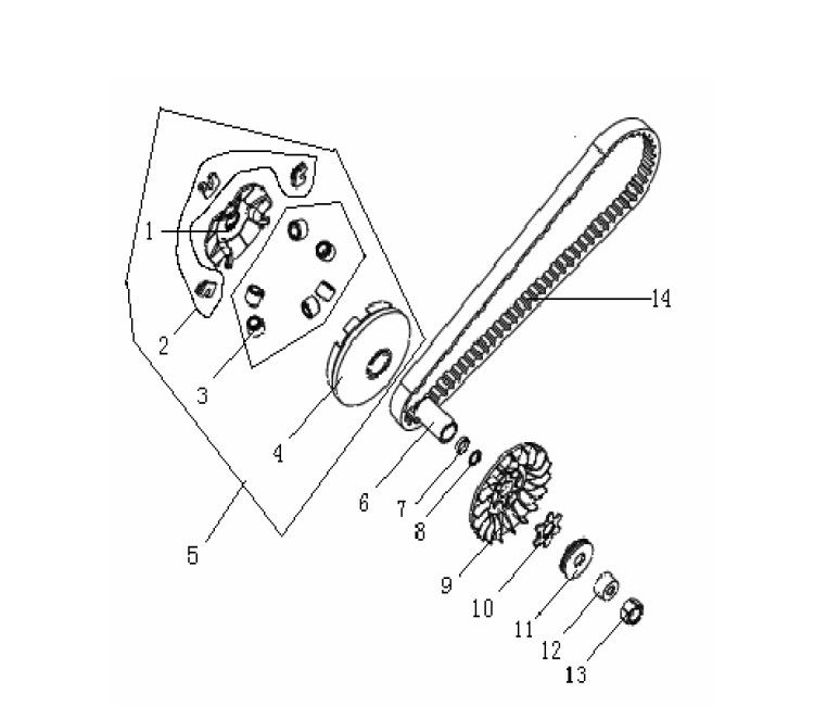 Variateur - V-snaar Generic Cracker 50 2-takt zwart 2010 25