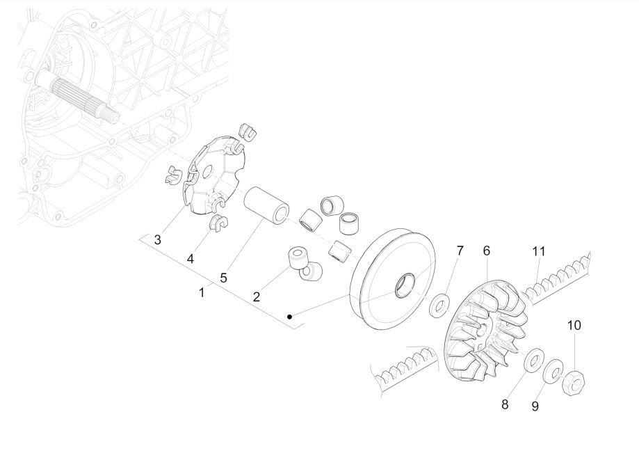 Variateur - V-snaar Vespa GTS 125 IE