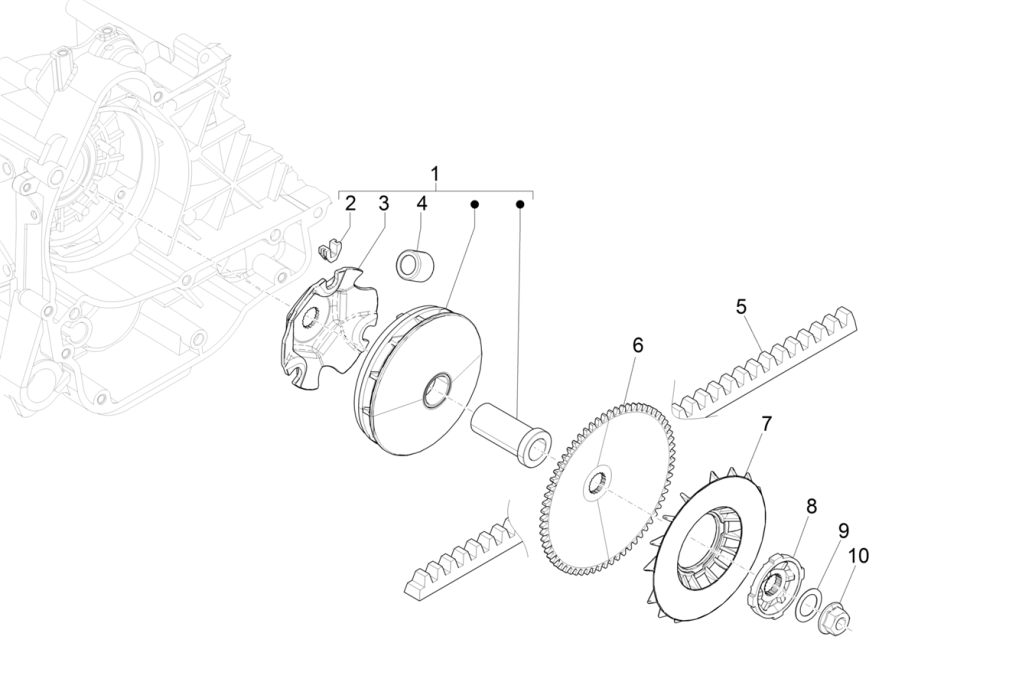 Variateur - V-snaar Piaggo Zip 50 4-takt IGET 3V Euro 4