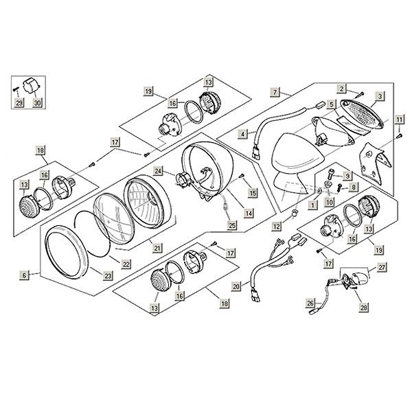 Koplamp - Achterlicht - Knipperlichten Aprilia Habana 2-takt (Morini motor) 1999-2004