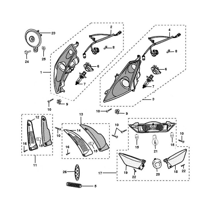 Koplamp - Achterlicht - Knipperlichten Peugeot Jet force C-tech 2-takt