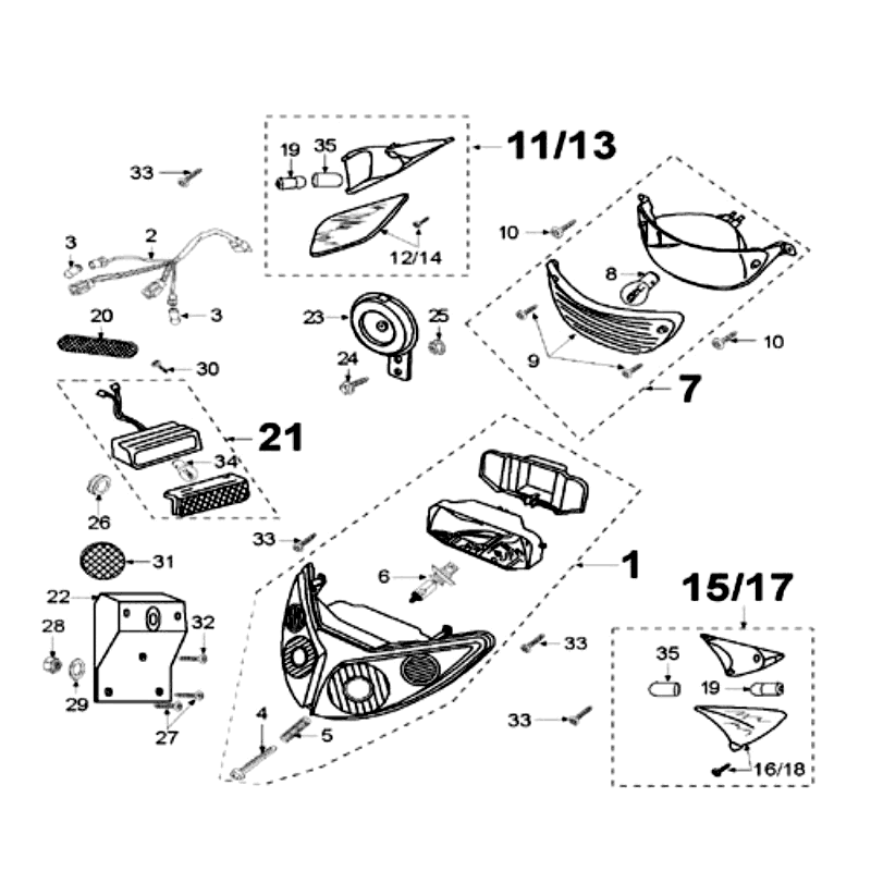 Koplamp - Achterlicht - Knipperlichten Peugeot Speedfight 2 50 2-takt LC zilver