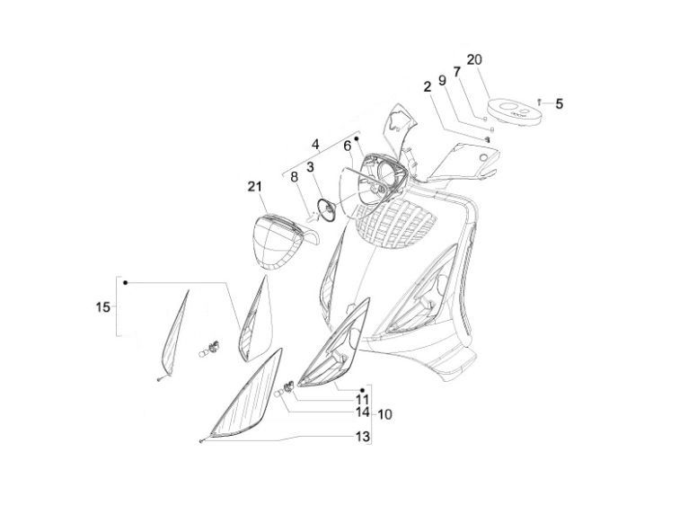 Koplamp - Knipperlichten  Piaggio Zip 2000 4-takt AC