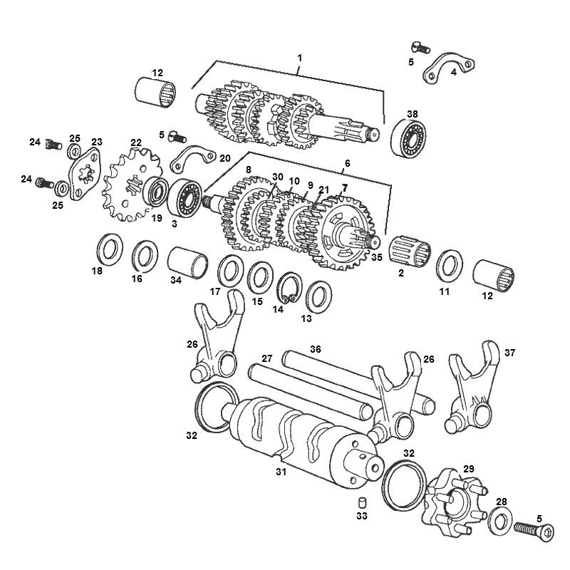 Versnellingsbak Derbi Derbi Senda R X-Treme 2007 Euro 2 edition 3