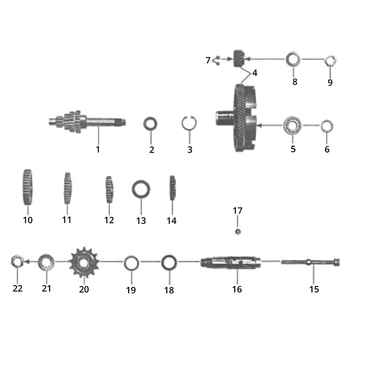 Versnellingsbak Zundapp GTS 50 517-40L5