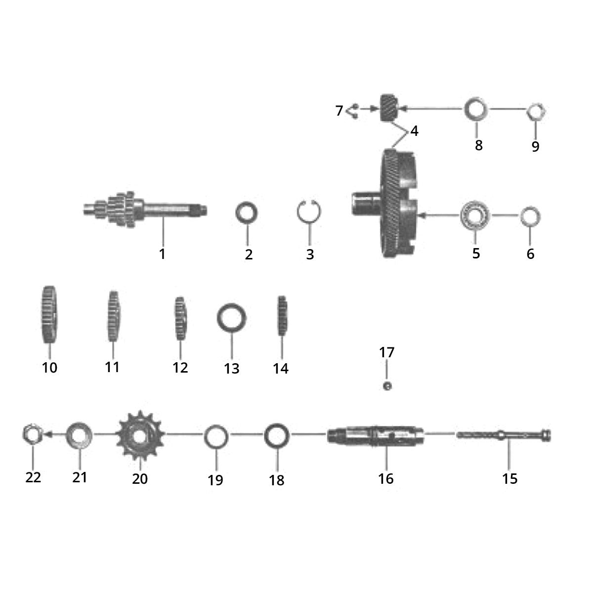 Versnellingsbak Zundapp GTS 50 517-39L0