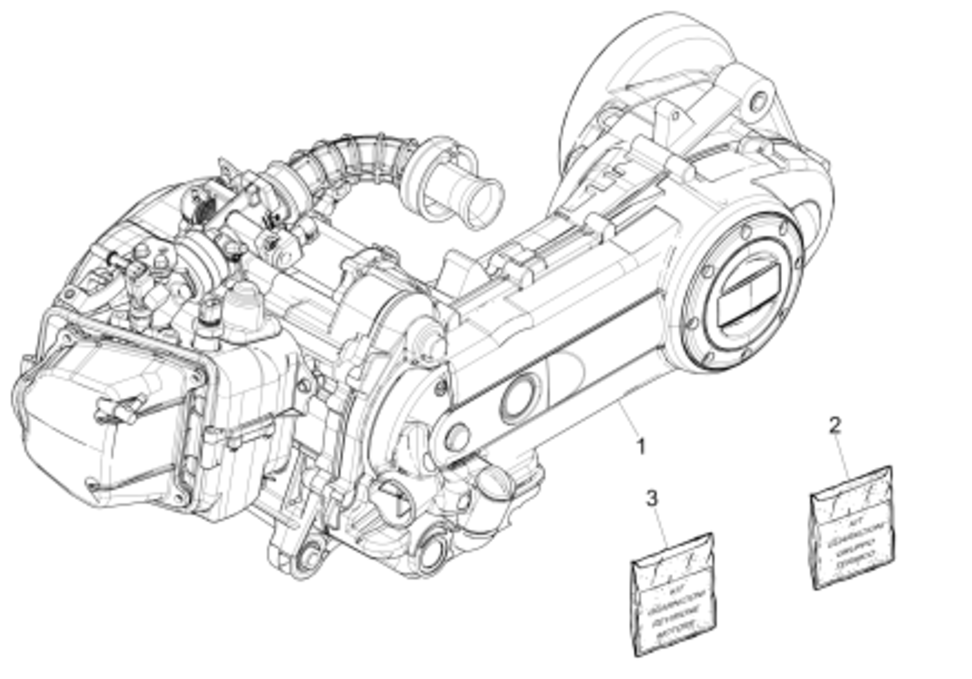 Complete motor Vespa Sprint 4-takt 3-klepper (euro4 injectie IGET)