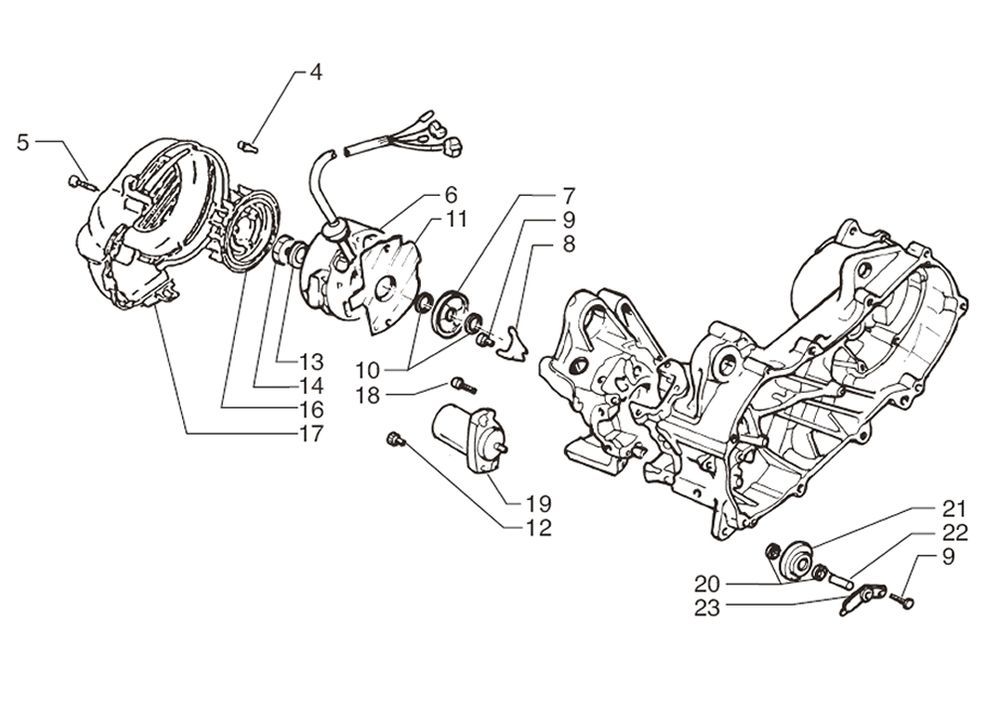 Ontsteking - Stator - Vliegwiel - Startmotor Beta Ark-k 50 2-takt AC zilver 2006