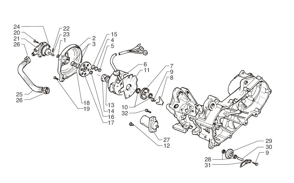Ontsteking - Stator - Vliegwiel - Startmotor Beta Ark-k 50 2-takt LC zwart 2004