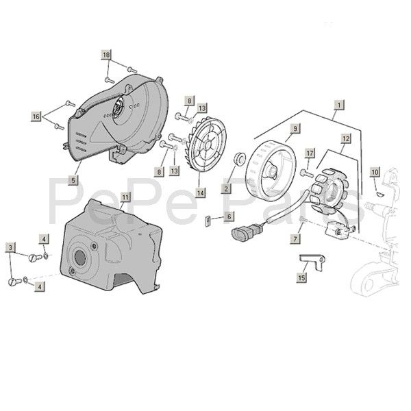 Ontsteking - Stator - Vliegwiel Aprilia Mojito Custom 50 2-takt (Piaggio motor) 2004-2010