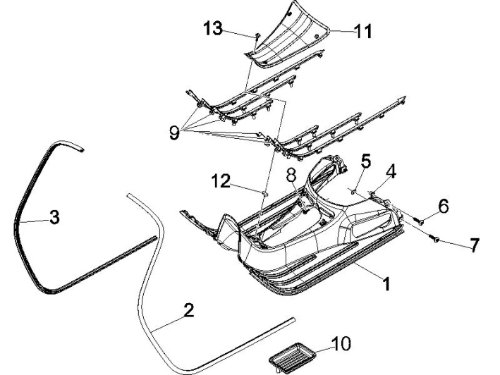 Treeplank Vespa GTS 250 ie 2005-2016 (zonder ABS) azuurblauw 244/A