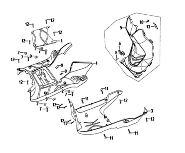 Voetplaat - framebekleding Sym Crox 50 E4