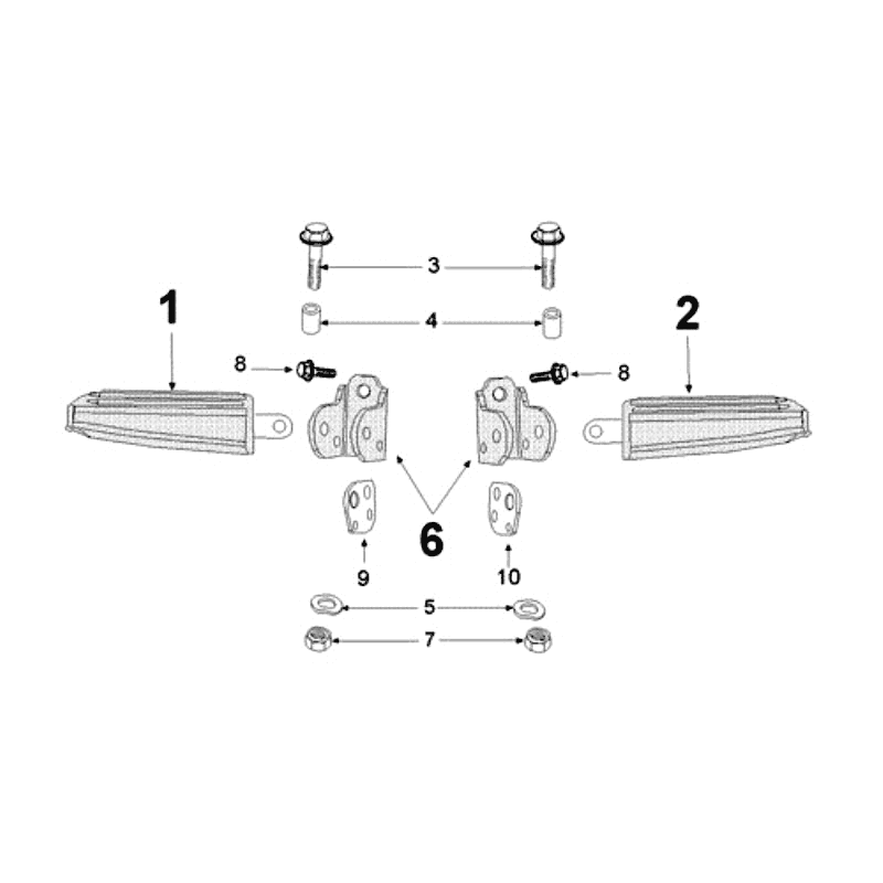 Voetsteunen Peugeot Kisbee rood