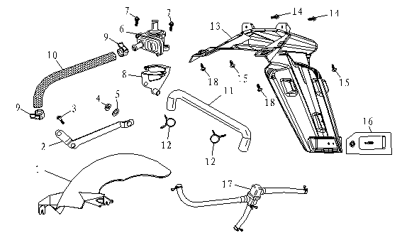 Voorspatbord - Achterspatbord AGM FoX rood mat