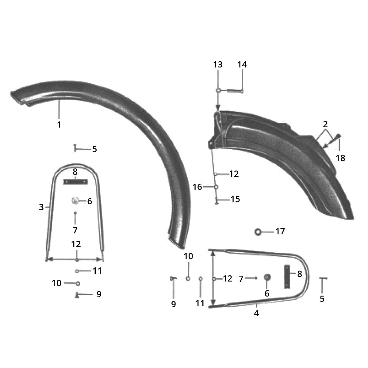 Voorspatbord - Achterspatbord Zundapp C50 Sport 517-21LA