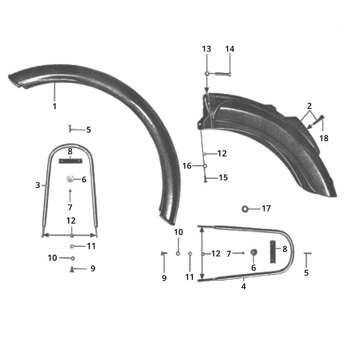 Voorspatbord - Achterspatbord Zundapp GTS 50 517-40L0