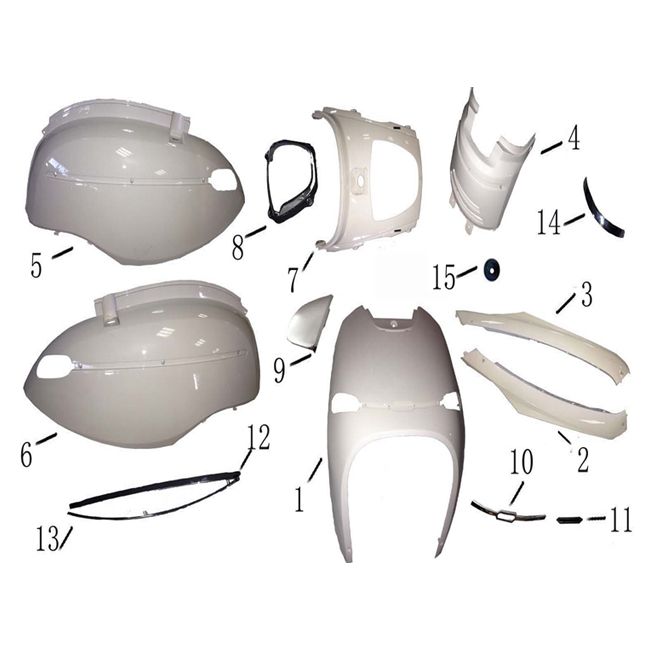 Voorkap - Motorschermen - Zijskirts BTC Cruise Grijs