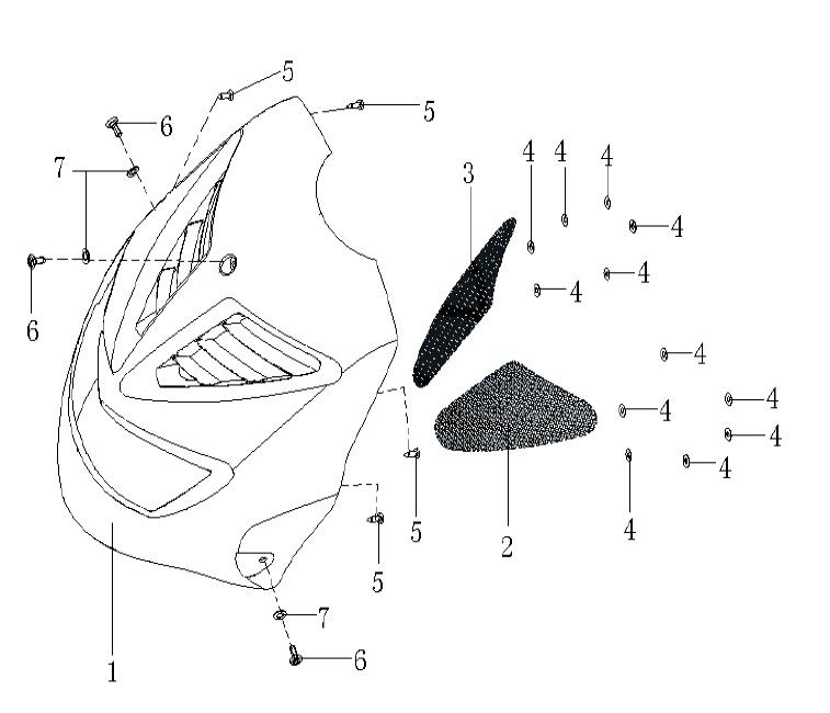 Voorkap Generic Cracker 50 2-takt zwart 2010 25