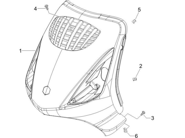 Voorkap Piaggio Zip 2000 4-takt AC rood 894