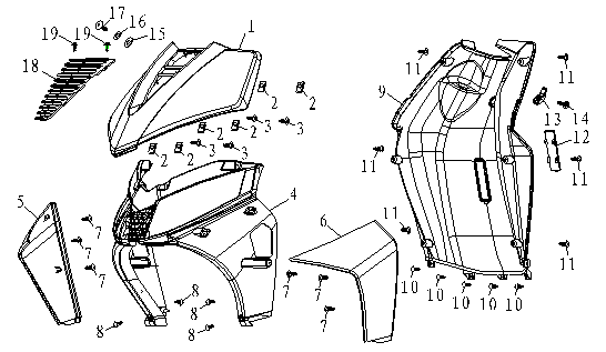 Voorkap - Beenschild AGM FoX rood mat