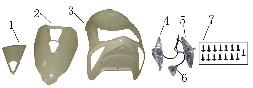 Voorkap - Knipperlichten voorzijde AGM Fly zwart