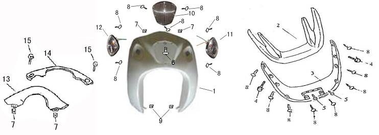 Voorkap - Knipperlichten voorzijde AGM GT blauw