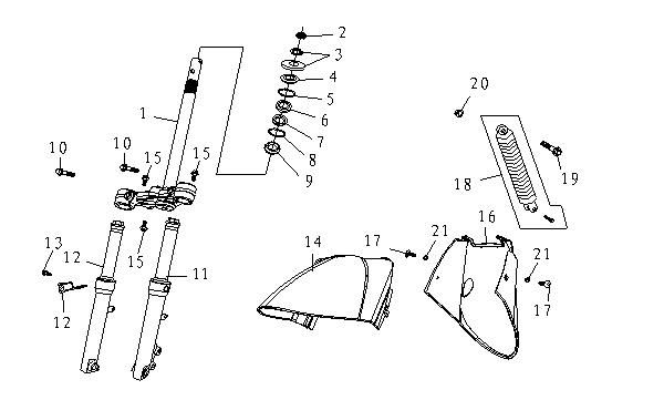 Voorkvork - Balhoofdstel - Voorspatbord AGM Fashion zwart