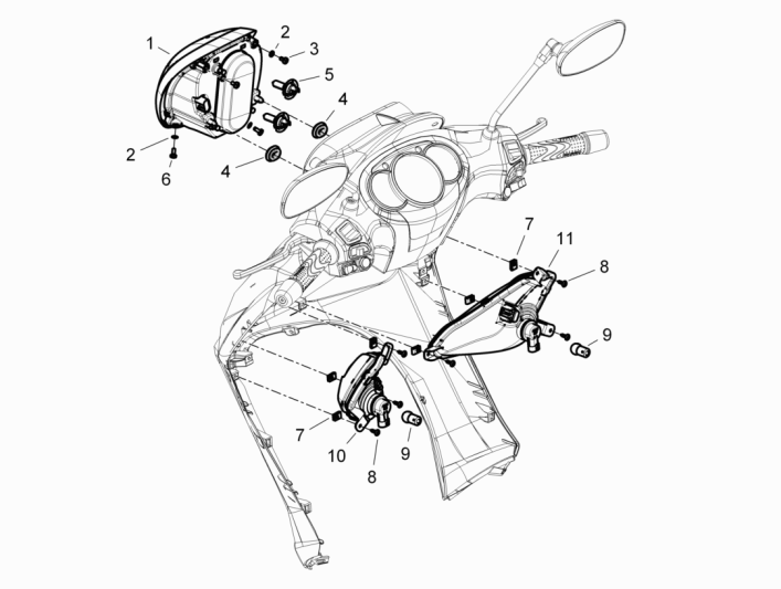 Koplamp - Knipperlichten voorzijde Piaggio Beverly 350 Sport Touring Euro 3 2013-2014