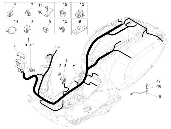 Kabelboom Vespa Sprint 50 2-takt AC