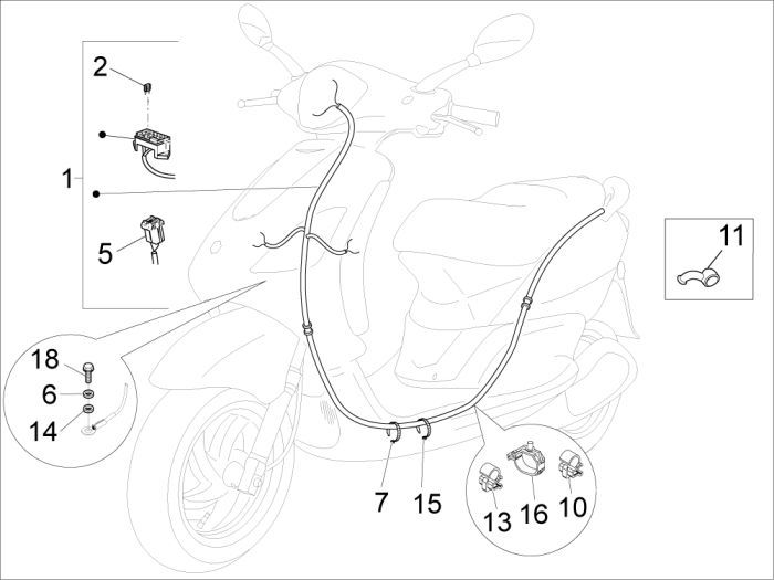 Kabelboom Piaggio New Fly 4-takt 2V-partsproduct-kabelboom-piaggio-new-fly-4-takt-2V
