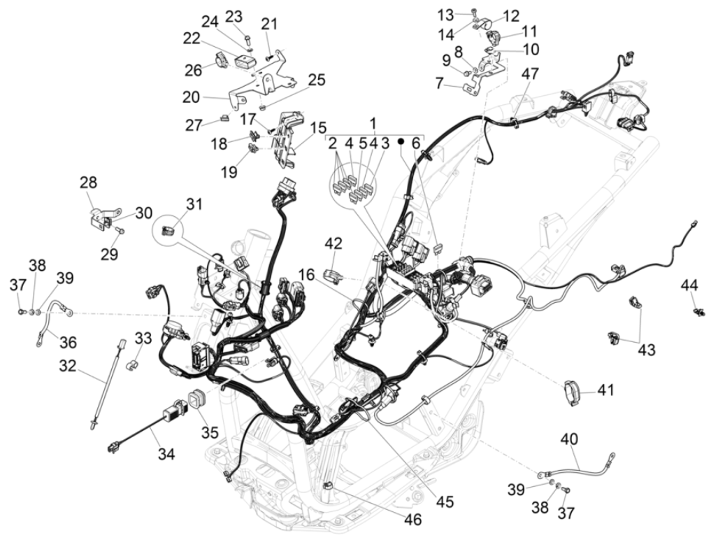 Kabelboom Piaggio Beverly 300 HPE 4V ABS Euro 5 2021-2022