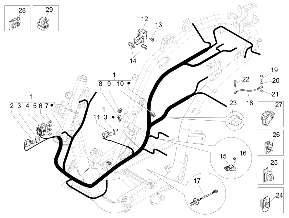 Kabelboom Piaggio Medley 150 IE ABS Euro 4 2016-2020