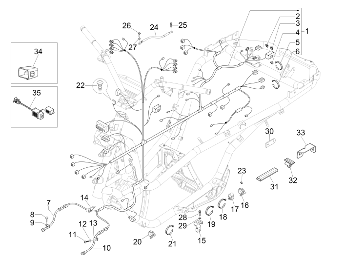 Kabelboom Piaggio MP3 300 LT Sport 2009-2014