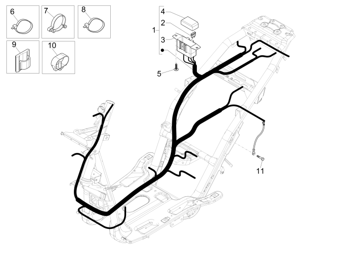 Kabelboom Piaggio NRG Power DD 50 2-takt LC 2007-2017