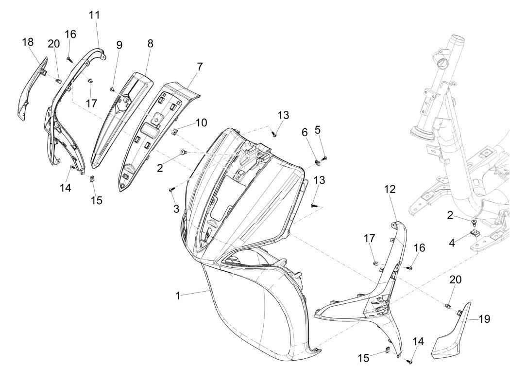Voorkap Piaggio Liberty 125 IGET 3V ABS Euro 5