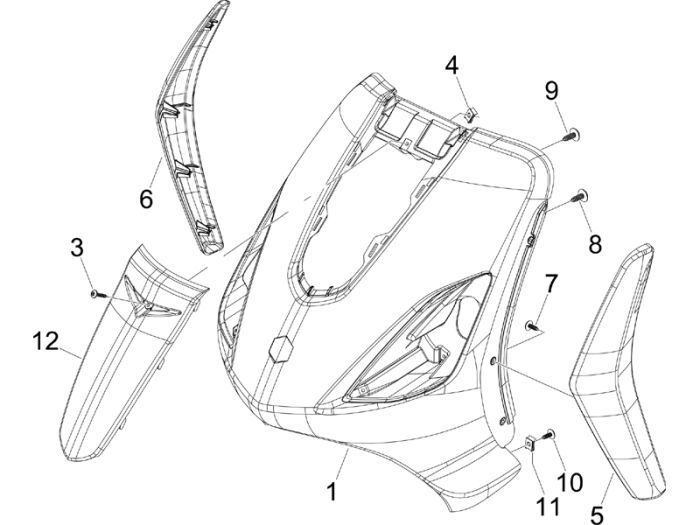 Voorkap Piaggio Fly 50 2-takt AC