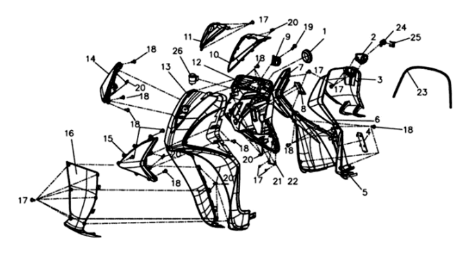 Voorplaat/ beplating Sym Symphony ST E3 Gray (GY-010U)