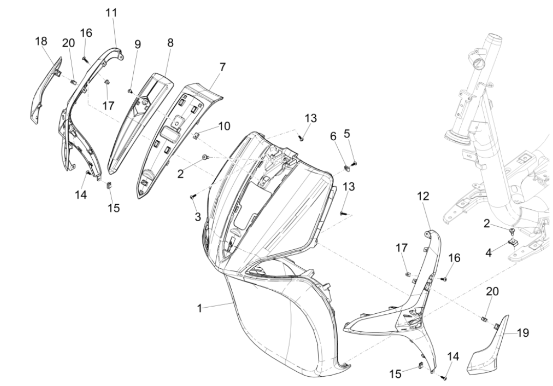 Voorkap Piaggio Liberty 50 4-takt AC IGET 3V Euro 5