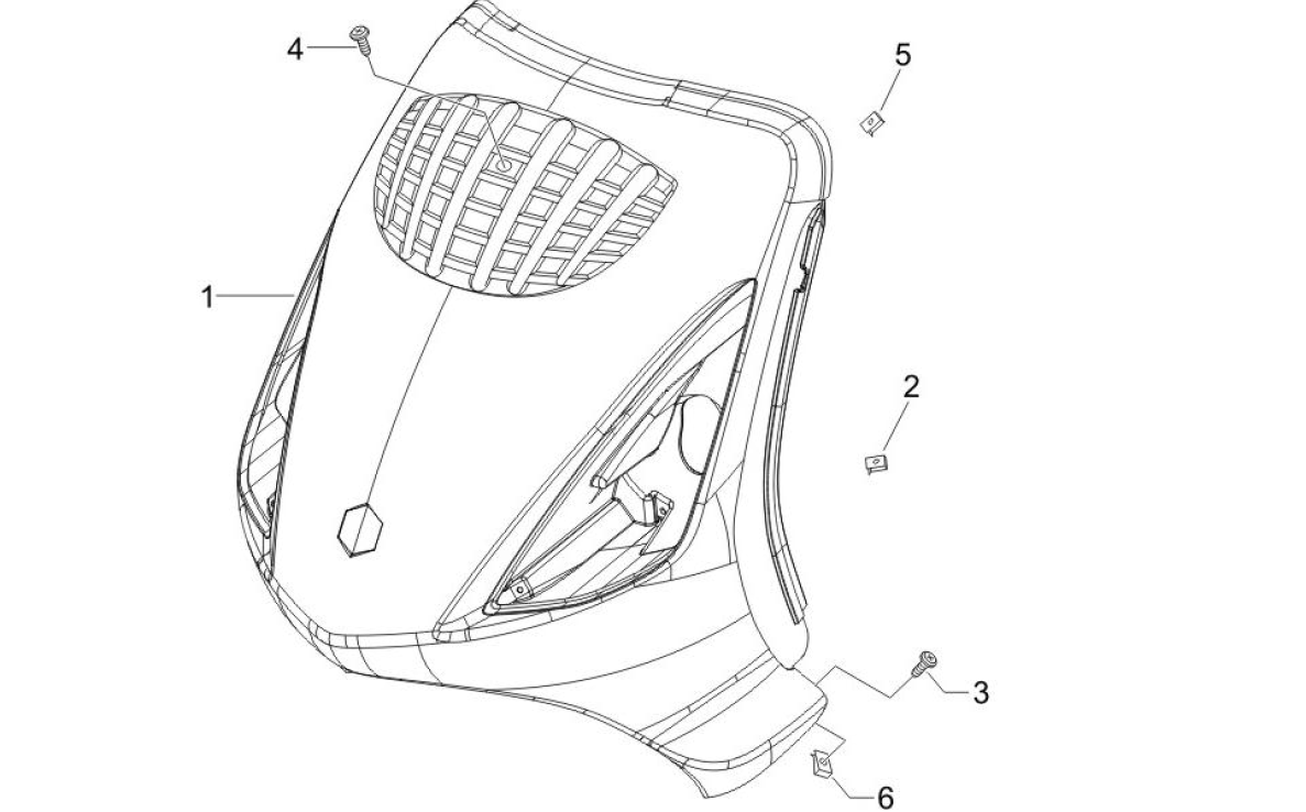 Voorkap Piaggo Zip 50 4-takt IGET 3V Euro 4 Wit