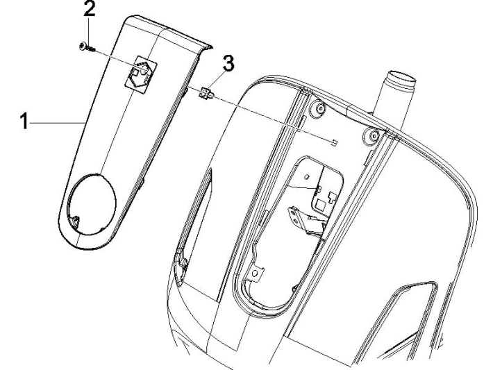 Afdekplaat voorkap Vespa GTS 250 ie 2005-2009 (met ABS) rood dragon 894