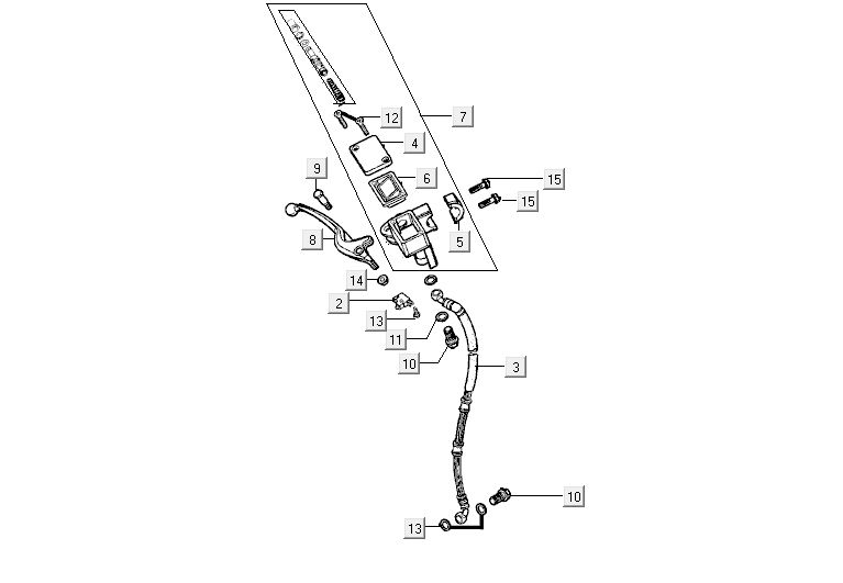 Remcilinder - Remhevel - Remleiding Kymco Agility 10' 4-takt blauw
