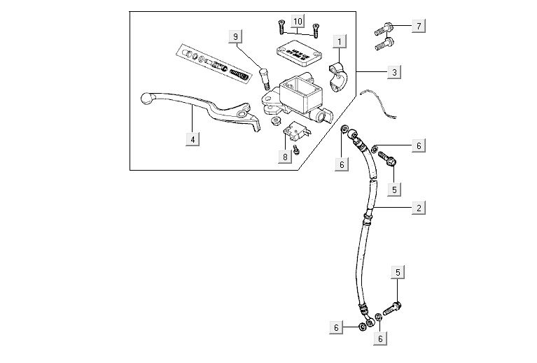 Remcilinder - Remhevel - Remleiding Kymco Agility 12' 4-takt rood