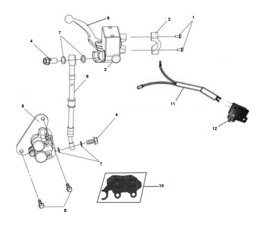 Remcilinder - Remklauw - Remblokken - Remleiding Sym Jet Sport-X 2-takt