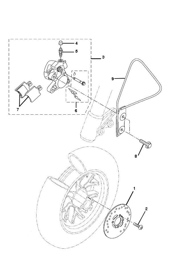 Remklauw - Remblokken - Remschijf Yamaha Bw's 2-takt