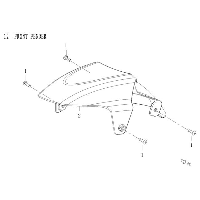 Voorspatbord AGM Qube matzwart