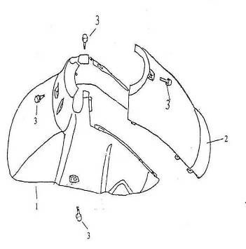 Voorspatbord China GT zwart