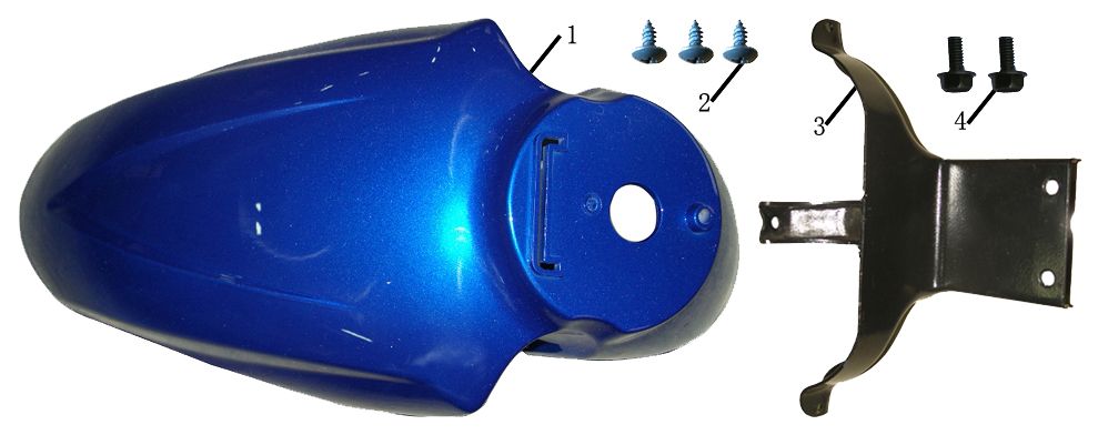 Voorspatbord China Touring blauw