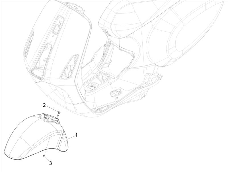 Voorspatbord Vespa Elettrica 25km/u SCH Euro 5 2021