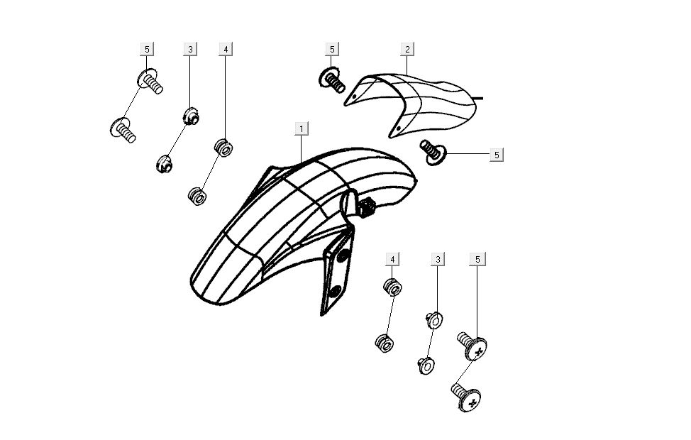 Voorspatbord Kymco K-Pipe 4-takt Glans Zwart