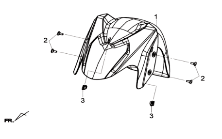 Voorspatbord Sym Joymax 300I ABS E3 2014-2016 Matt gray (GY-7450U)